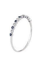 beautiful itty-bitty white gold sapphire birthstone ring for babies and kids